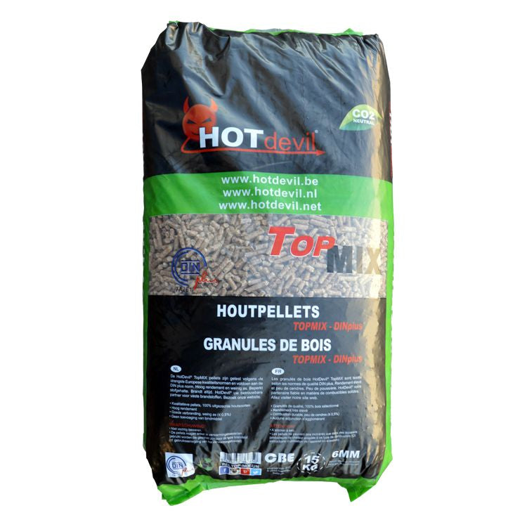 Pellets Din+ Top Mix – Media Paleta 495 kg (Haya y Pino)