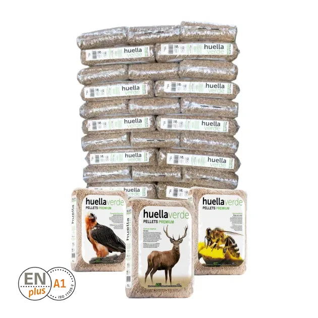 Pellet Huella verde-palet de pellets 77 sacos