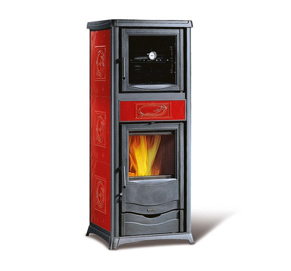 ROSSELLA PLUS FORNO.16 CERAMICA - Estufa canalizada con horno leña - La Nordica-Extraflame