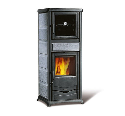 ROSSELLA PLUS FORNO.16 CERAMICA - Estufa canalizada con horno leña - La Nordica-Extraflame