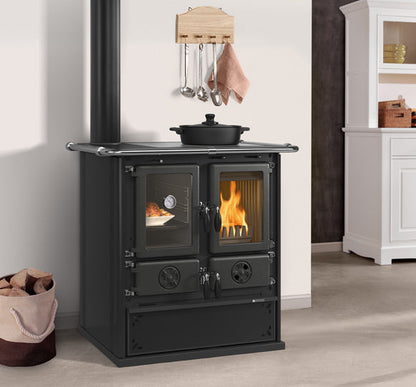 ROSETTA SINISTRA.16  STEEL- Cocina Leña - La Nordica-Extraflame